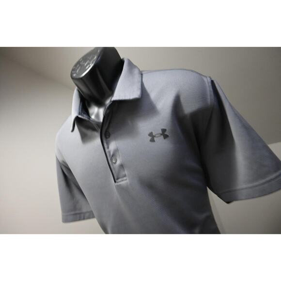Under Armour Golf Polo HeatGear Loose Gray Athletic Shirt Mens Sz Large - Picture 1 of 10